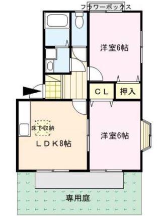 アネックス安武(2LDK/1階)の間取り写真