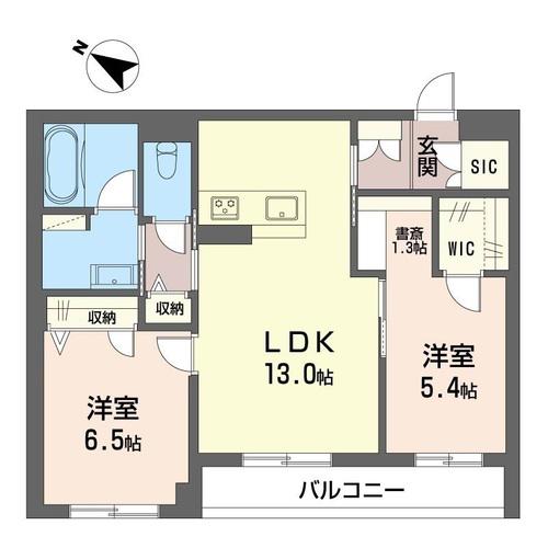 ソルヴィエンテ(2LDK/2階)の間取り写真