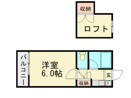 アバター福工大前(1K/1階)の間取り写真