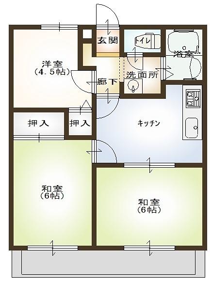 ハイツドリーム(3DK/2階)の間取り写真