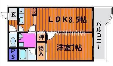 アビターレ下中野(1LDK/3階)の間取り写真