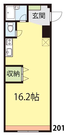 フェニーチェアムズ111(ワンルーム/2階)の間取り写真