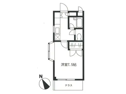 サンコーハイツ(1K/1階)の間取り写真