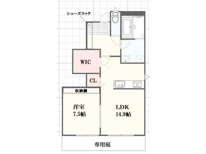 ノムコンチェルプラス三条(1LDK/1階)の間取り写真