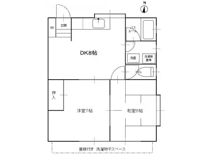 コーポ稲葉B棟(2DK/1階)の間取り写真