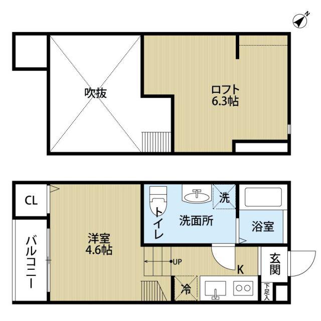 LA LUCEラ(ワンルーム/1階)の間取り写真