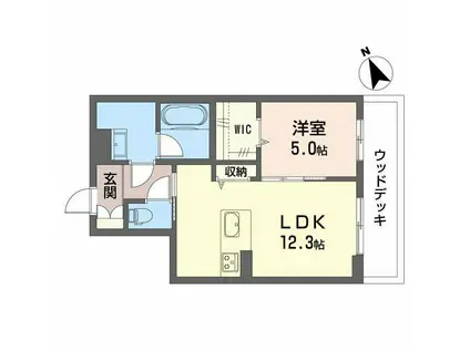 ヴィラ ルーエ(1LDK/1階)の間取り写真