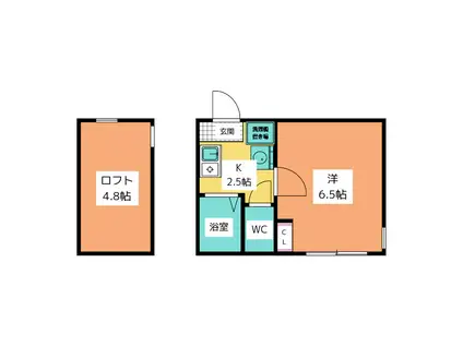 メゾン・ド・エム追浜(1K/1階)の間取り写真