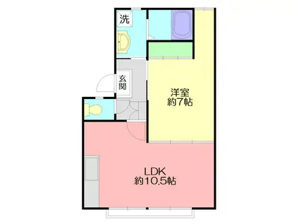 サンタナハイツ(1LDK/2階)の間取り写真