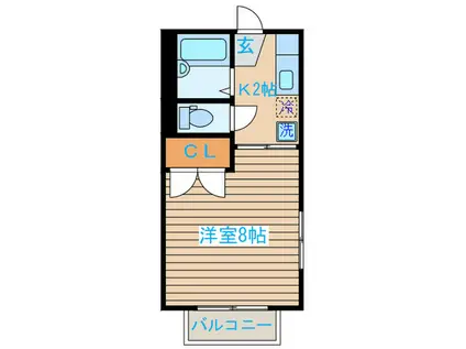 コンテッサ中山台(1K/1階)の間取り写真