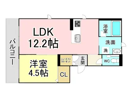 ラピス・ラジュリ(1LDK/1階)の間取り写真