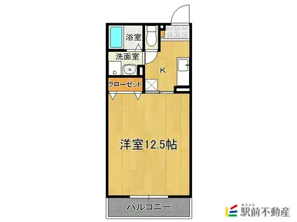 リースランド富士見I A(1K/2階)の間取り写真