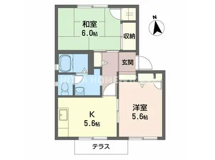 マノワール(2K/1階)の間取り写真