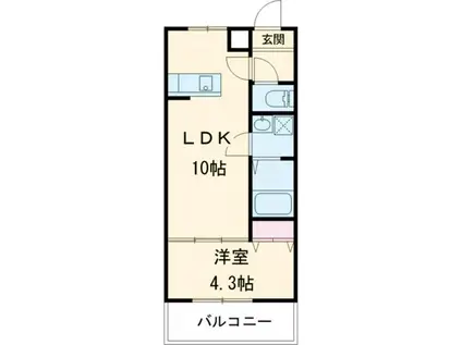 シェリル加古川(1LDK/3階)の間取り写真