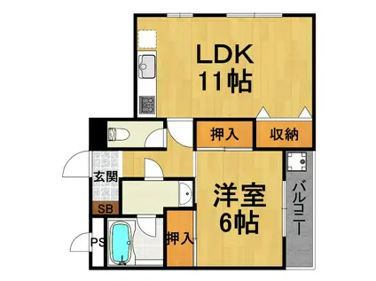 コンフォート西台(1LDK/2階)の間取り写真