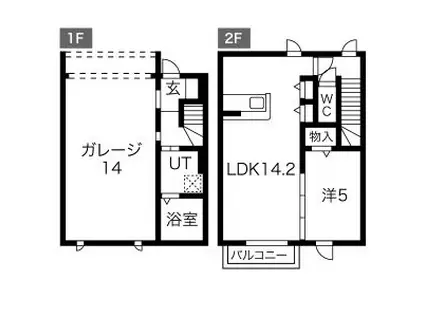タルガ・フローリオ弥生(1LDK/2階)の間取り写真