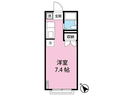 エステートアイV(ワンルーム/1階)の間取り写真