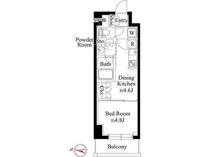 グランパセオ清澄白河II(1DK/7階)の間取り写真
