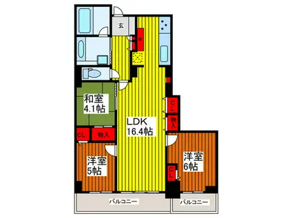 コスモ川口ステーションフロント(3LDK/12階)の間取り写真