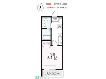 ハーミットクラブハウス鶴見市場II(1K/3階)の間取り写真