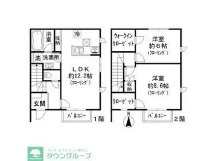 カサセレーナ(2LDK/1階)の間取り写真