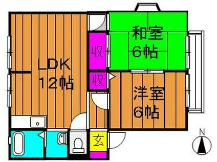 エポック広江A棟(2LDK/2階)の間取り写真