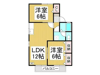 セジュール8タナカB(2LDK/1階)の間取り写真