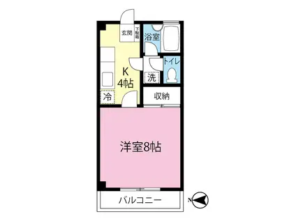 エクセレンテビーブル(1K/2階)の間取り写真