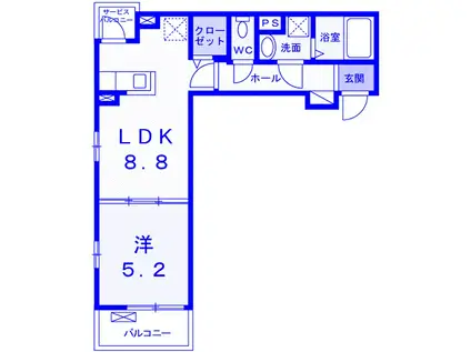 プロムナード・IV(1LDK/2階)の間取り写真