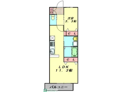 RESERVE H&M RESIDENCE(1LDK/2階)の間取り写真