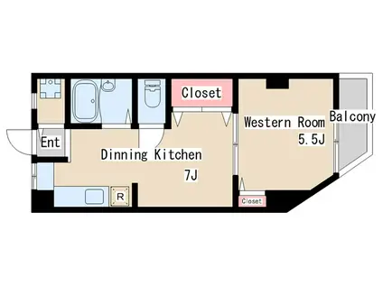 離宮前グリーンハイツ(1DK/3階)の間取り写真