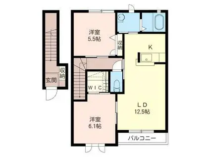 メゾン・ド・マロンB(2LDK/2階)の間取り写真