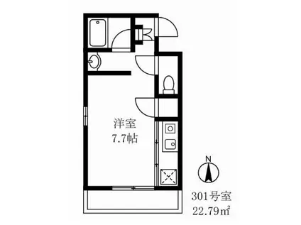 SAITO BLD(ワンルーム/3階)の間取り写真