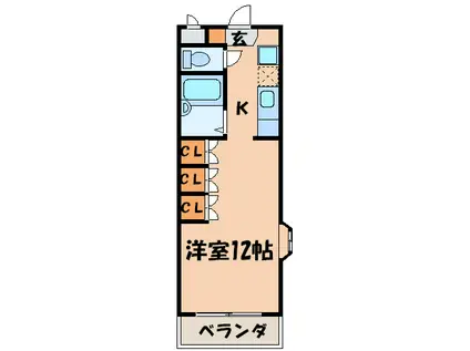 アミュージア91(1K/3階)の間取り写真