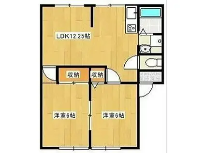 コーポミズシマ(2LDK/1階)の間取り写真