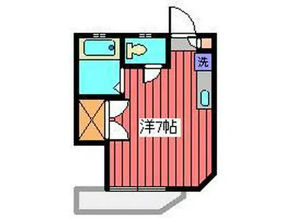 豊田ハイツ(ワンルーム/2階)の間取り写真