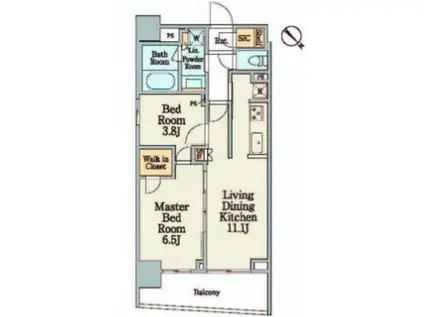 TS-コート日本橋浜町(2LDK/6階)の間取り写真