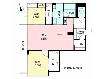 LIFE STAGE 楠ノ木 A(2LDK/3階)の間取り写真