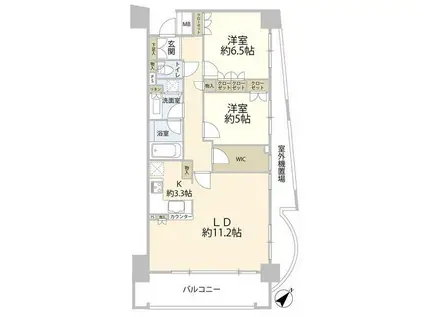 パーク・コート恵比寿ヒルトップレジデンス(2LDK/8階)の間取り写真