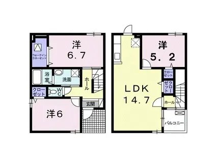 プロムナード宮代台IV(3LDK/1階)の間取り写真