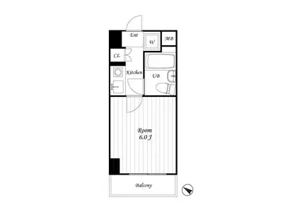 ドルチェ川越(1K/6階)の間取り写真