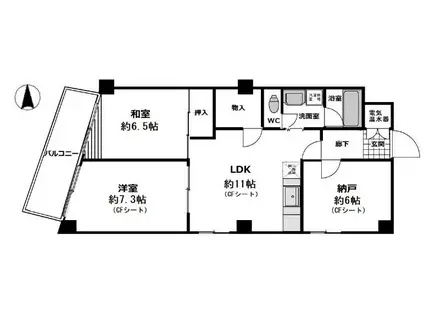 ヒル・ブリッジヒルNO1(2SLDK/3階)の間取り写真