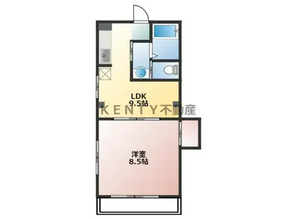 マンション美和(1LDK/4階)の間取り写真