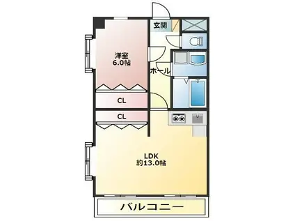 パイントゥリーハウス(1LDK/2階)の間取り写真