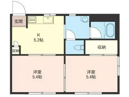 ドリームヒル磯子B(2K/1階)の間取り写真