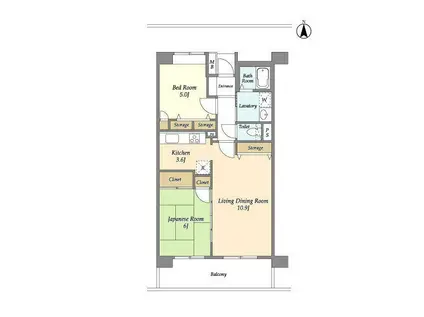 UURコート白鷺(2LDK/5階)の間取り写真