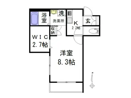 カーサ ルーチェ(1K/3階)の間取り写真