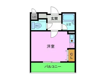 シャルマンフジ堺市弐番館(1K/1階)の間取り写真