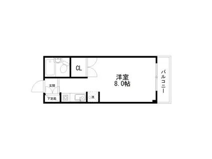 メゾンJ-LEE(1K/1階)の間取り写真