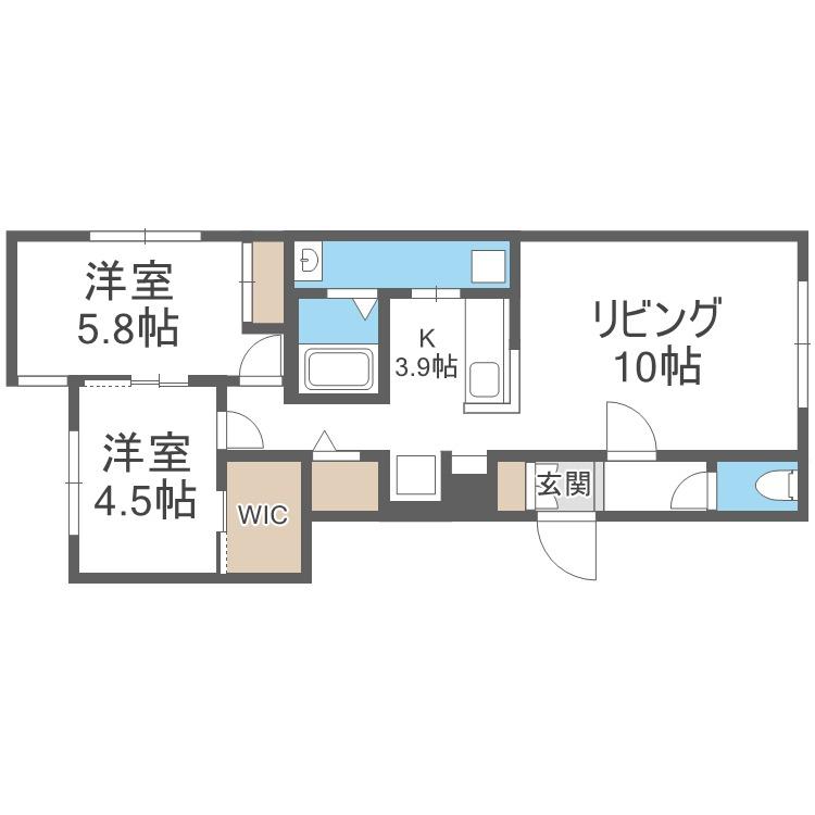 MKガーデン澄川(2LDK/1階)の間取り写真